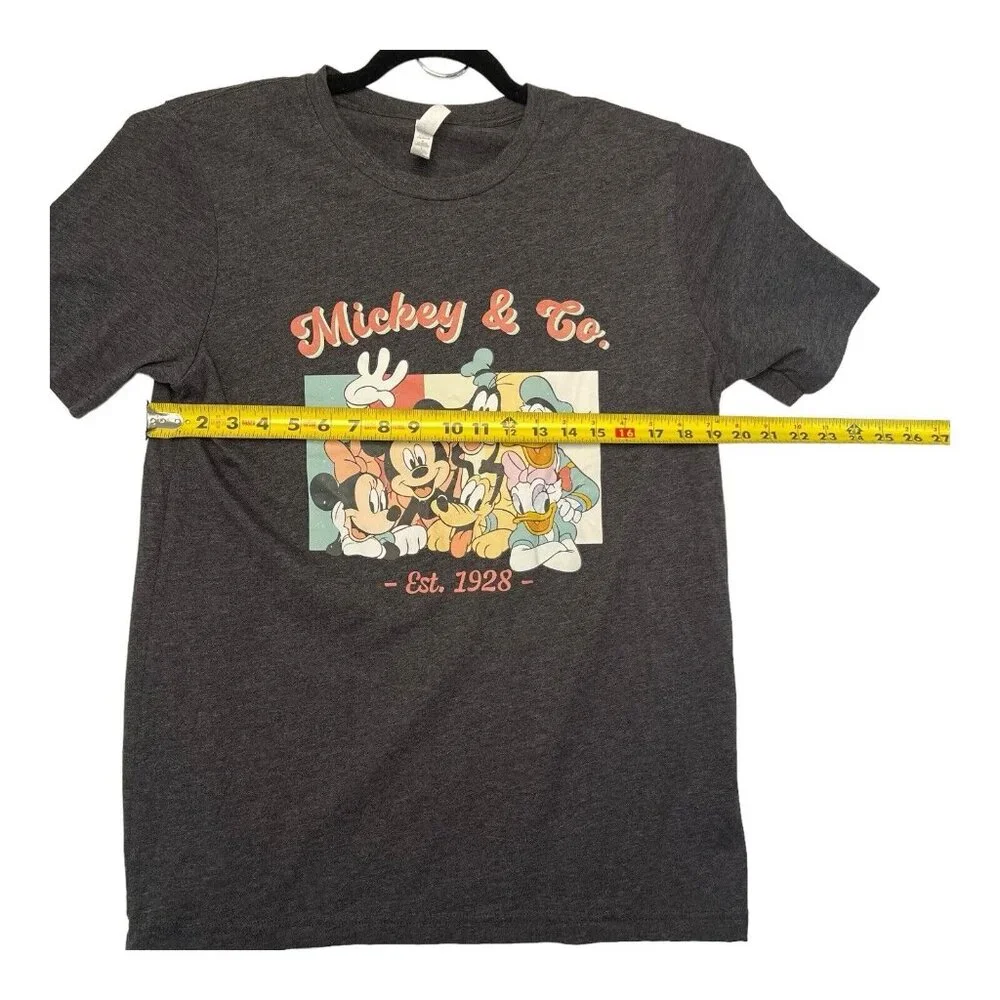 Disney Mickey Mouse & Friends Unisex Blac Crew Neck T-Shirt Size Lg Cotton Blend - Picture 4 of 7